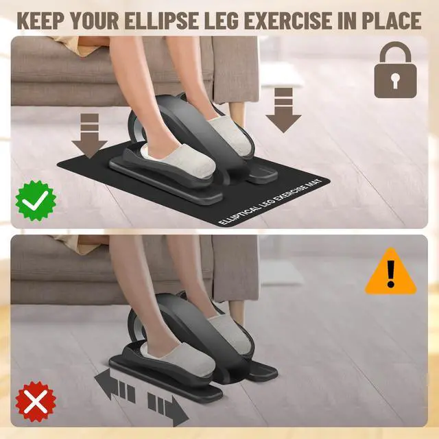 Alt view image 2 of 7 - Under Desk Elliptical Mat - Non-Slip Exercise Equipment for Peloton Bike, Small Exercise Mat for Desk Workout Equipment