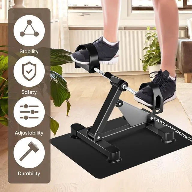 Alt view image 5 of 7 - Under Desk Elliptical Mat - Non-Slip Exercise Equipment for Peloton Bike, Small Exercise Mat for Desk Workout Equipment