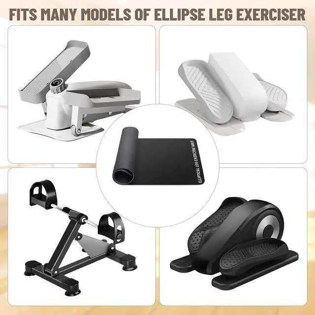 Alt view image 6 of 7 - Under Desk Elliptical Mat - Non-Slip Exercise Equipment for Peloton Bike, Small Exercise Mat for Desk Workout Equipment