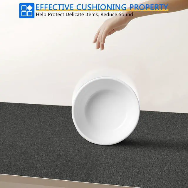Alt view image 6 of 7 - Shelf Liner for Cabinets, Drawer Non Adhesive Non Slip Foam Mat for Kitchen, Pantry, Bathroom, Cupboard, Garage, Closet, Shelves, Drawer, Tool Box, Gray 11.8 x 59 inches