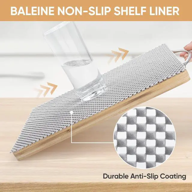 Alt view image 3 of 7 - Cabinet Liner, 12 in x 10 Ft Drawer and Shelf Liner for Kitchen Cabinets Non-Adhesive, Non-Slip Protect Desks, Cupboard, Drawers, Shelves, Tableware (Gray)