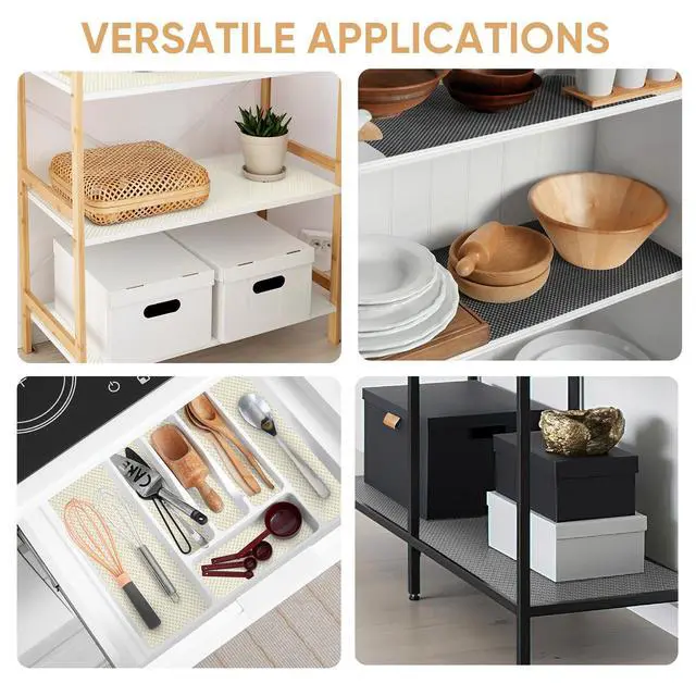 Alt view image 7 of 7 - Cabinet Liner, 12 in x 10 Ft Drawer and Shelf Liner for Kitchen Cabinets Non-Adhesive, Non-Slip Protect Desks, Cupboard, Drawers, Shelves, Tableware (Gray)