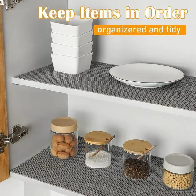 Alt view image 4 of 6 - Non-Slip Shelf Cabinet and Drawer Liner, 12IN x 20FT, Dark Gray