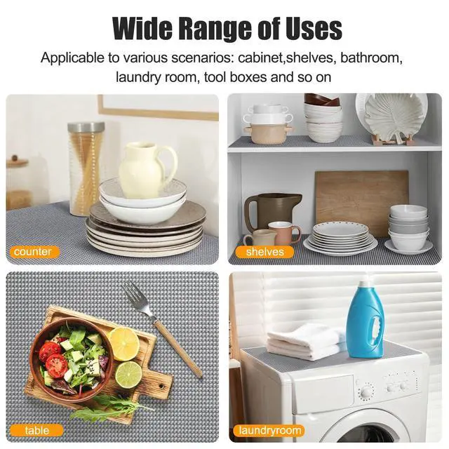 Alt view image 6 of 6 - Non-Slip Shelf Cabinet and Drawer Liner, 12IN x 20FT, Dark Gray
