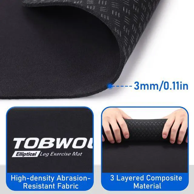 Alt view image 3 of 7 - Non-Slip Workout Mat for Under Desk Ellipticals, Exercise Mat for Ellipse Leg Exerciser Machine, Apply to Foot & Leg Pedal Exerciser for Seniors Fitness, Enhanced Stability & Floor Protection