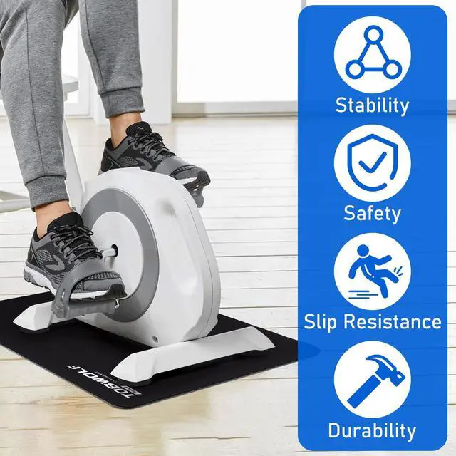Alt view image 7 of 7 - Non-Slip Workout Mat for Under Desk Ellipticals, Exercise Mat for Ellipse Leg Exerciser Machine, Apply to Foot & Leg Pedal Exerciser for Seniors Fitness, Enhanced Stability & Floor Protection