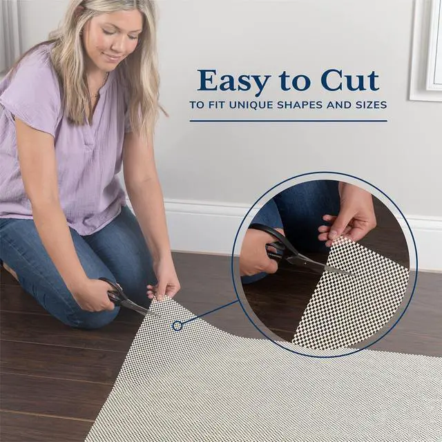 Alt view image 3 of 7 - Rug Gripper Pad for Hardwood Floors, Thick Non Slip Rug Pads for Area Rugs, Rug Grippers for Tile Floors, Under Carpet Anti Skid Mat, Keep Your Rugs Safe and in Place, 2x3 Ft