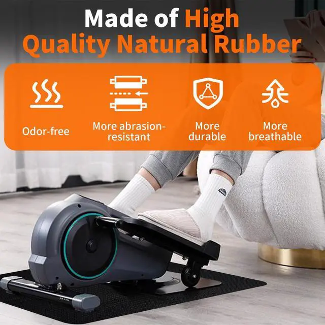 Alt view image 5 of 7 - Elliptical & Stepper Mat, 23.6" x 17" x 4mm, Non-Slip Mat