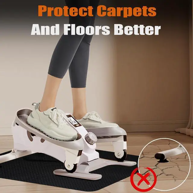Alt view image 3 of 7 - Elliptical & Stepper Mat, 23.6" x 17" x 4mm, Non-Slip Mat