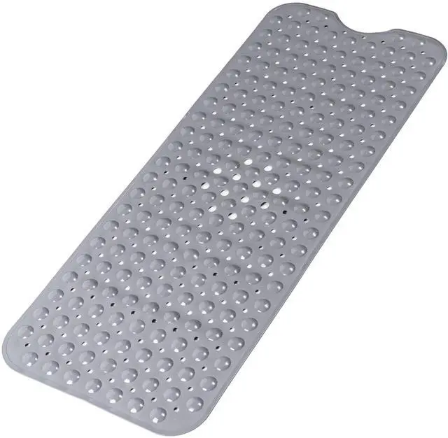 Main image of Large Non Slip Bathtub Mat, Extra Long Bath Mat for Tub, 40 x 16 Inch, Machine Washable Shower Mats with Suction Cups and Drain Holes, Bath Tub Mats for Bathroom Non Slip, Grey