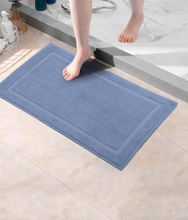 Alt view image 2 of 7 - Bath Mats - 2 Pack Tub Shower Floor Mat - 21x30- Azure Blue
