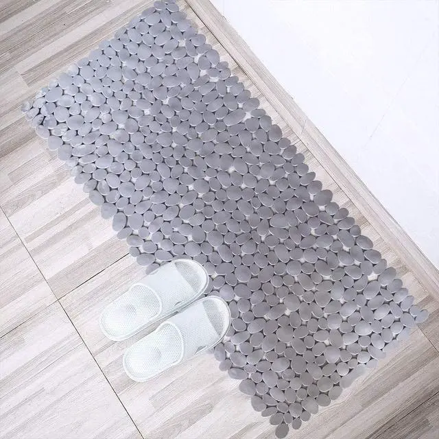Alt view image 6 of 6 - Pebble Shower Mat for Bathtub Non Slip Mat 35"X16" with Suction Cups,Grey
