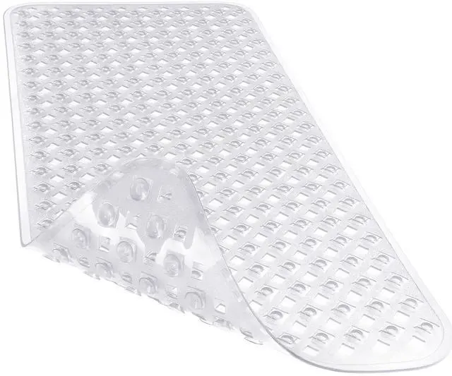 Main image of Bathtub Mat Non Slip, 35"X16" Shower Mat with Strong Suction Cups & Drain Holes, Long Anti Slip Bath Tub Mat for Inside Shower, Machine Washable Fast Drying, Bathroom Essentials, Clear