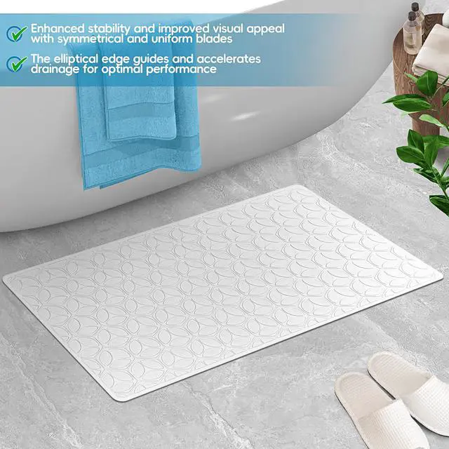 Alt view image 6 of 7 - Non-Slip Rubber Bathtub Mat with Suction Cups, 16 × 28 Inch (White)
