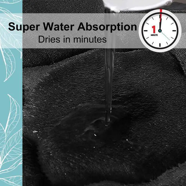 Alt view image 5 of 7 - Memory Foam Bath Mat Rug 24x16, Ultra Soft and Absorbent Bathroom Rugs, Non-Slip, Comfortable, Machine Washable Bath Carpet for Bathroom Floor, Tub, Shower and Home Decor Accessories, Black