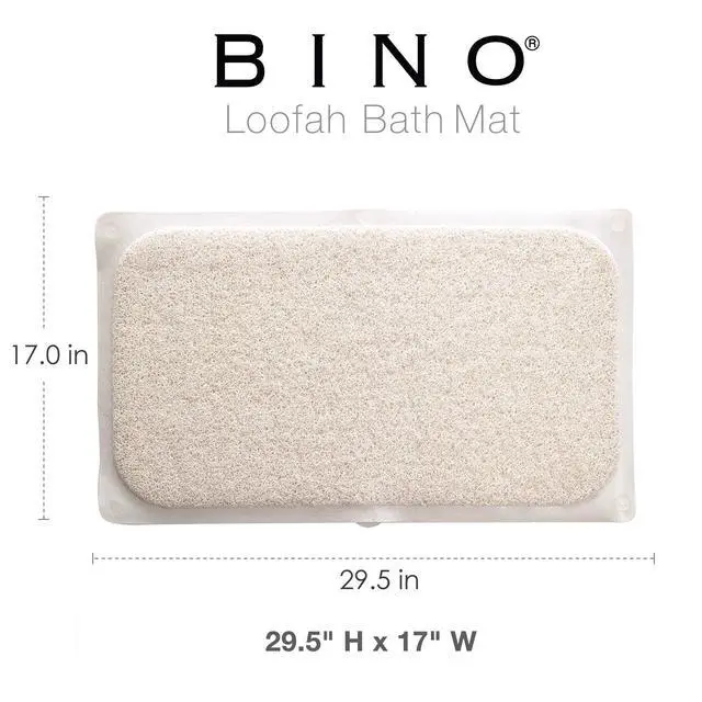 Alt view image 2 of 4 - | Loofah Non-Slip Bath Mat for Tub - Ivory | Spa-Inspired Comfort, Quick-Drying, Secure Suction Cups | Exfoliating Shower Mat for a Luxurious and Safe Bathing Experience