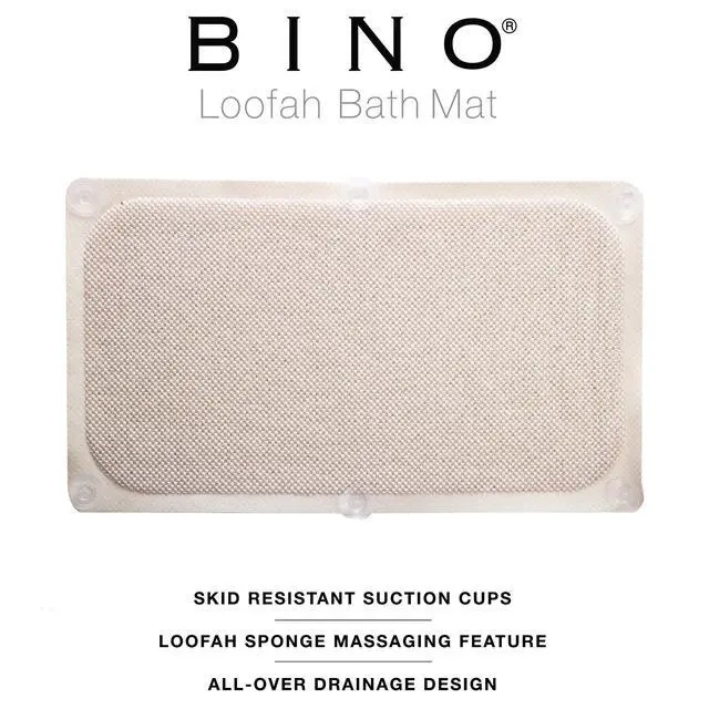 Alt view image 3 of 4 - | Loofah Non-Slip Bath Mat for Tub - Ivory | Spa-Inspired Comfort, Quick-Drying, Secure Suction Cups | Exfoliating Shower Mat for a Luxurious and Safe Bathing Experience