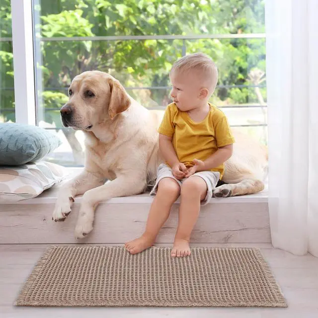 Alt view image 6 of 6 - Tan Waffle Bath Mat,Super Absorbent Non Slip Bathroom Rug,Brown 18x30inch,Machine Washable Ultra Soft Floor Mats