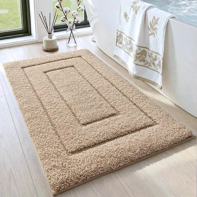 Main image of Bathroom Rugs 24x16, Non-Slip and Absorbent Bath Mat, Beige