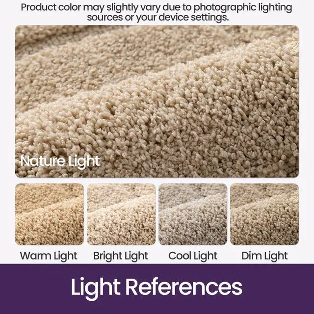 Alt view image 3 of 7 - Bathroom Rugs 24x16, Non-Slip and Absorbent Bath Mat, Beige