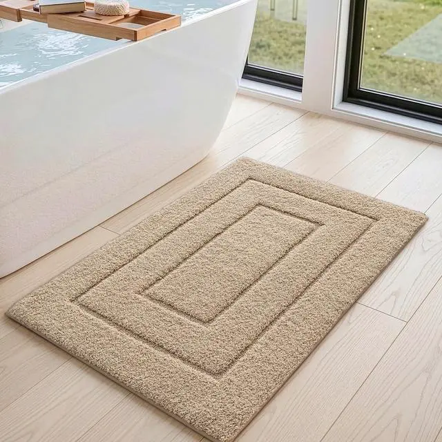 Alt view image 5 of 7 - Bathroom Rugs 24x16, Non-Slip and Absorbent Bath Mat, Beige