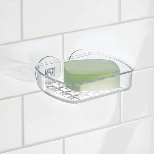 Alt view image 2 of 6 - BPA-Free Plastic Suction Bar Soap Dish - 5.25" x 4" x 2", Clear,19600