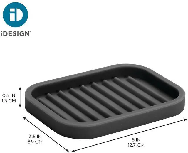 Alt view image 2 of 5 - Silicone Soap Dish for Bar Soap or Scrub Brush, Black