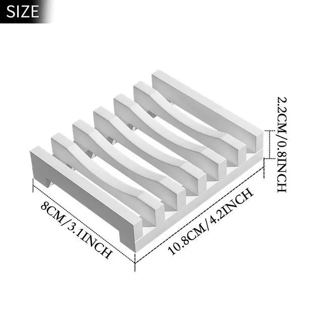 Alt view image 2 of 7 - 2Pcs Soap Dish Holder, Non-Slip Bathroom Accessories Silicone Soap Case Saver, Sink Deck Bathtub Shower Dish Soap Drainer, Silicone Holder for Soap, Sponges, Scrubber (White)