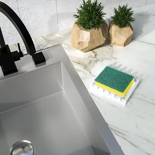Alt view image 7 of 7 - 2Pcs Soap Dish Holder, Non-Slip Bathroom Accessories Silicone Soap Case Saver, Sink Deck Bathtub Shower Dish Soap Drainer, Silicone Holder for Soap, Sponges, Scrubber (White)