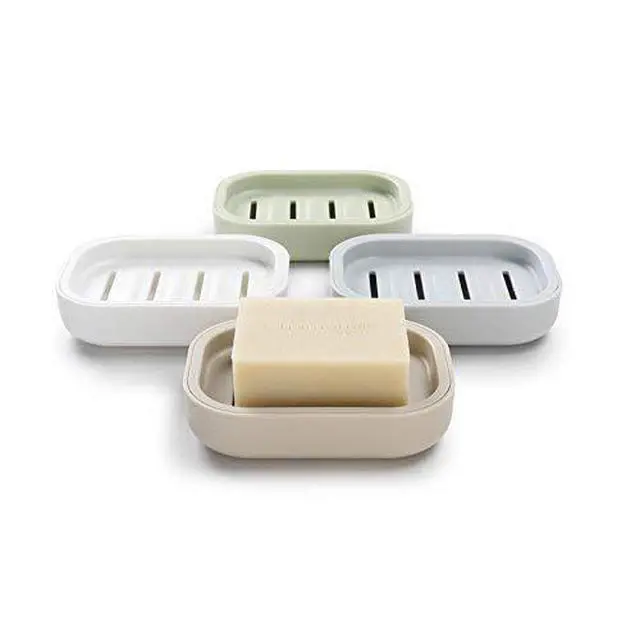 Alt view image 5 of 5 - Plastic Soap Dish, Container, Keeps Soap Dry,Easy Cleaning,Drain,White