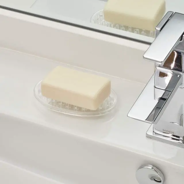 Alt view image 4 of 4 - Plastic Soap Saver, Holder Tray for Bathroom Counter, Shower, Kitchen, 0.75 in. x 3.25 in. x 4.75 in., Clear