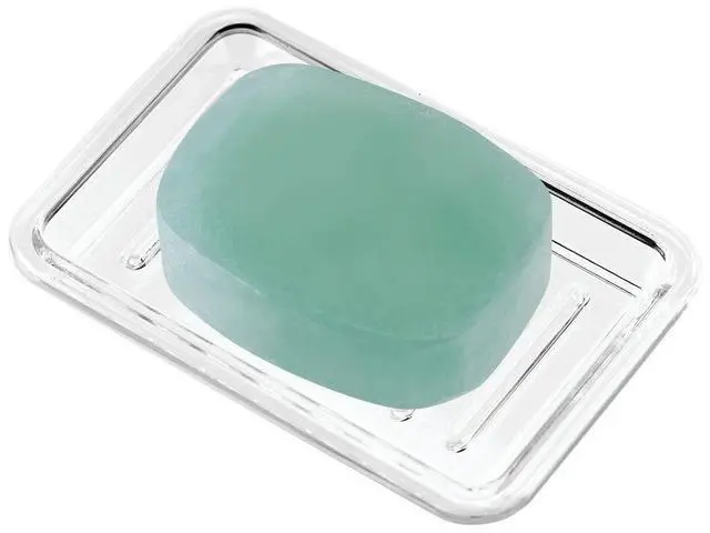 Main image of Royal Plastic Rectangular Soap Saver, Bar Holder Tray for Bathroom Counter, Shower, Kitchen, 3.5" x 5.25", Clear