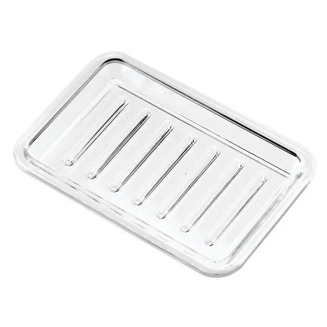 Alt view image 3 of 4 - Royal Plastic Rectangular Soap Saver, Bar Holder Tray for Bathroom Counter, Shower, Kitchen, 3.5" x 5.25", Clear