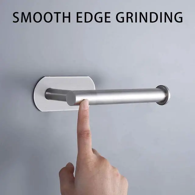 Alt view image 5 of 7 - 3M Self-Adhesive Toilet Paper Holder No Drilling, SUS 304 Stainless Steel Brushed Nickel Wall Mounted Tissue Roll Holder for Bathroom, RV, Kitchen, Easy Install, Rust-Proof (DG-TPA22 Silver)