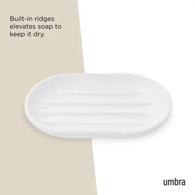 Alt view image 4 of 7 - Touch Soap Dish, Plastic Soap Holder with Drainage, White