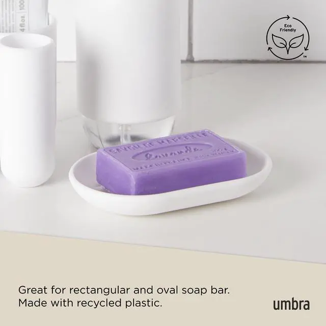 Alt view image 5 of 7 - Touch Soap Dish, Plastic Soap Holder with Drainage, White