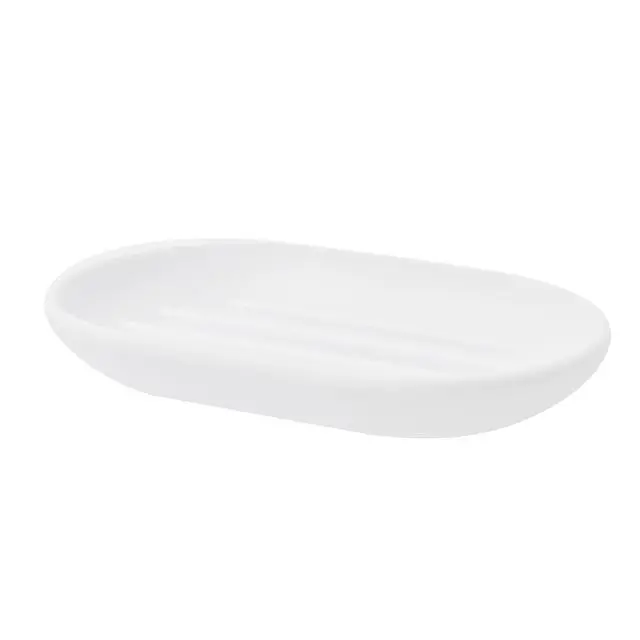 Alt view image 7 of 7 - Touch Soap Dish, Plastic Soap Holder with Drainage, White