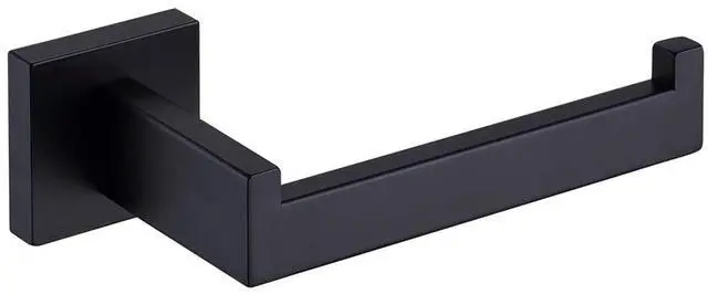 Main image of Toilet Paper Holder Matte Black, Toilet Tissue Roll Holders Dispenser and Hangers Wall Mounted for Bathroom & Kitchen, Stainless Steel Modern Square Style