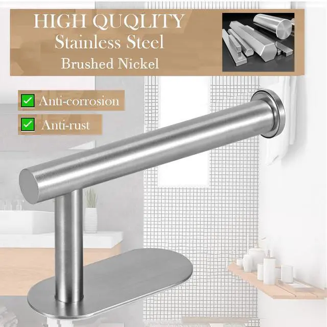 Alt view image 2 of 7 - Toilet Paper Holder - Adhesive Toilet Paper Holder - Brushed Nickel