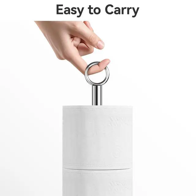 Alt view image 5 of 7 - Toilet Paper Holder Stand Free Standing Rolls Storage,Chrome