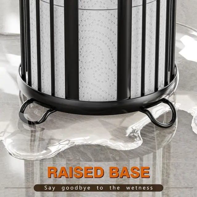 Alt view image 6 of 7 - Toilet Paper Holder Stand, Freestanding Toilet Paper Storage,Black