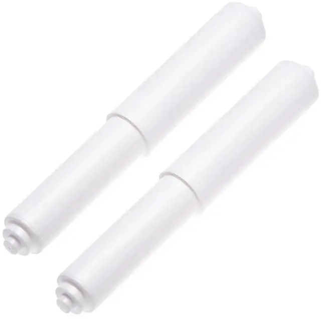 Main image of 2 Pack - White Toilet Paper Holder Spring Loaded Roller Replacement Rod