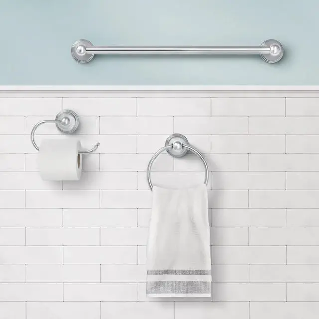 Alt view image 2 of 6 - Preston Single Post Toilet Paper Holder, Wall Mounted with Hardware, European Open Arm Design, Chrome, DN8408CH