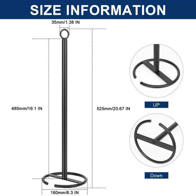 Alt view image 2 of 7 - Bath Toilet Paper Holder Stand, Freestanding Tissue Paper Storage with Reserve, Space Toilet 4 Rolls Holder for Bathroom/Kitchen Countertop-All Metal (1 Pack, Matte Black)