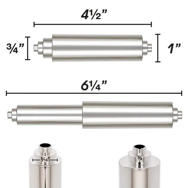 Alt view image 2 of 6 - Universal Plastic Spring Loaded Toilet Paper Roll Holder Replacement, Chrome (1, Chrome)