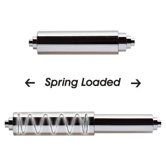 Alt view image 3 of 6 - Universal Plastic Spring Loaded Toilet Paper Roll Holder Replacement, Chrome (1, Chrome)