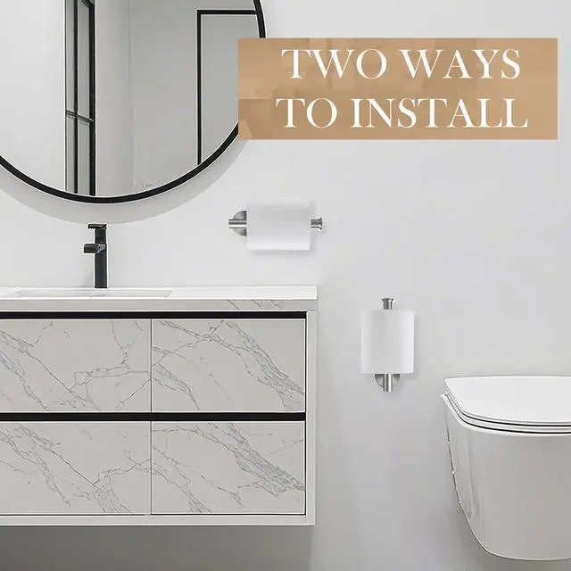 Alt view image 5 of 7 - Toilet Paper Holder Wall Mount - Brushed Nickel
