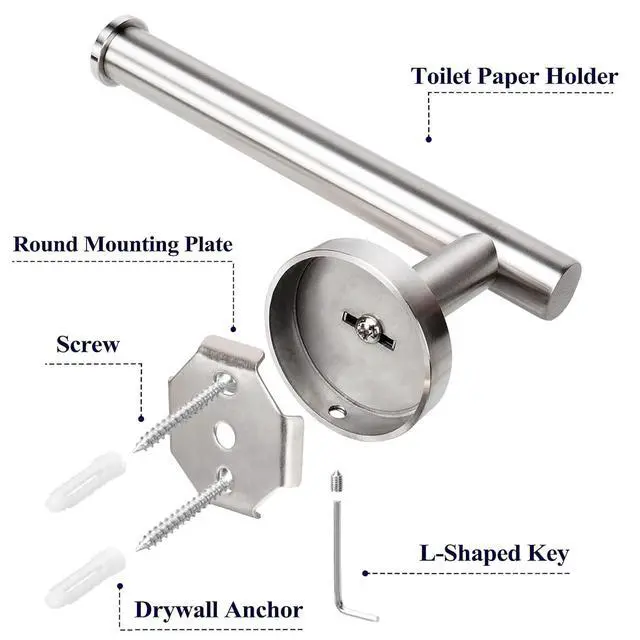 Alt view image 6 of 7 - Toilet Paper Holder Wall Mount - Brushed Nickel