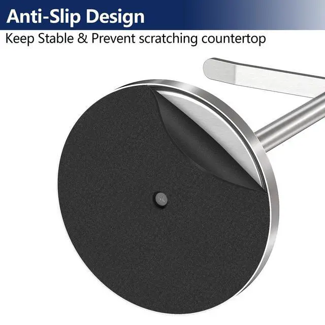 Alt view image 5 of 7 - Hand Towel Holder, Stainless Steel Towel Holder Stand for Bathroom, Kitchen Countertop, T-Shaped Hand Towel Rack Stand, Brushed Nickel