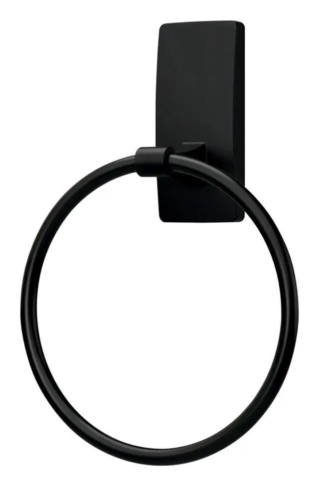 Alt view image 6 of 7 - Hand Towel Holder Matte Black with Water Resistant Command Strips, Rust Resistant Bathroom Organizer, Holds up to 5 lbs